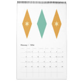 Mid Century Modern Original Art Retro Kalender (Feb 2026)