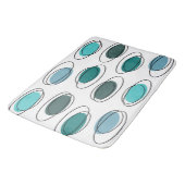 Mid Century Modern Ovalen Scribbles Turquoise Badmat (Gekanteld)