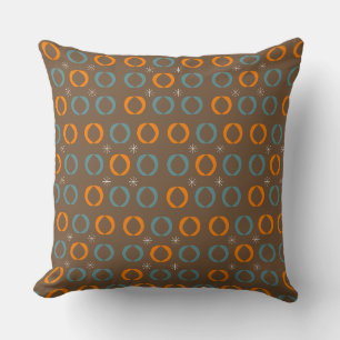 Mid Century Modern, Ovalen, Sterren Blauwgroen Sin Kussen
