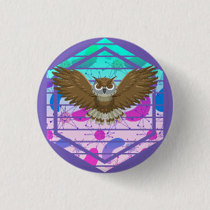 Mid Century Modern Owl Ronde Button 3,2 Cm