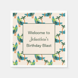 Mid Century Modern Palm Oasis Birthday Servet