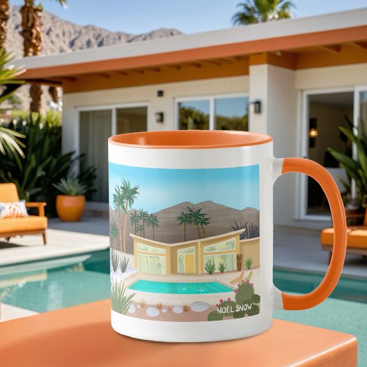 Mid Century Modern Palm Springs Zwembad Huis mok