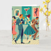 Mid Century Modern Party De Martini Dans Kaart (Gele Bloem)