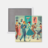 Mid Century Modern Party De Martini Dans Magneet (Voorkant / Achterkant)