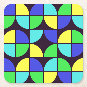 MID CENTURY MODERN Patroonvierkant papieren Onderz Vierkante Kartonnen Onderzetter