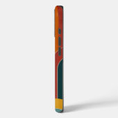 Mid-Century Modern Pattern Blauwgroen Sinaasappel  Case-Mate iPhone Case (Achterkant / Links)