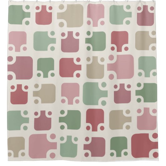 Mid Century Modern Pattern Christmas Douchegordijn (Voorkant)