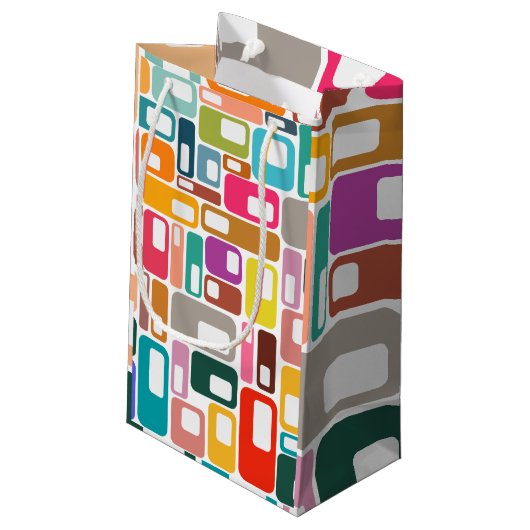 Mid-Century Modern Pattern Klein Cadeauzakje (Achterkant Gekanteld)