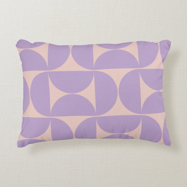 Mid Century Modern Pattern Lavender Accent Kussen (Voorkant)