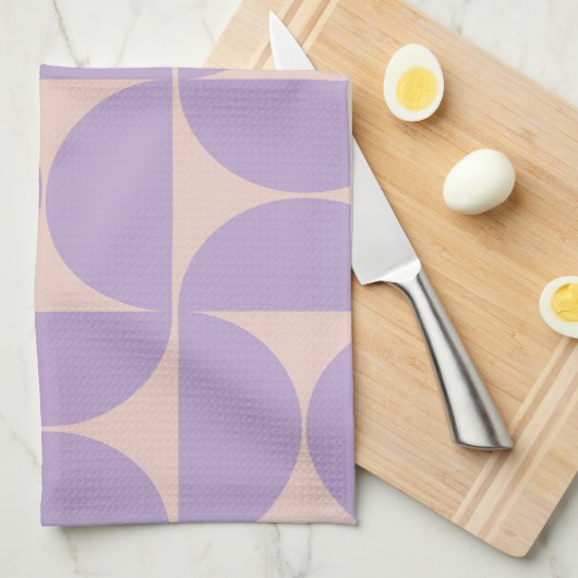 Mid Century Modern Pattern Lavender Theedoek (Quarter Fold)