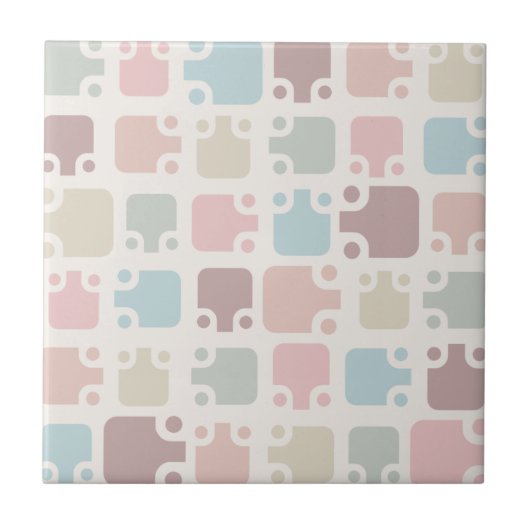 Mid Century Modern Pattern Pastel Tegeltje (Voorkant)