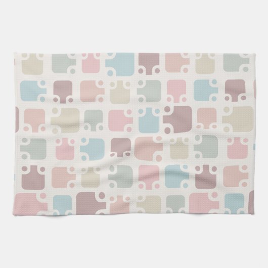 Mid Century Modern Pattern Pastel Theedoek (Horizontaal)
