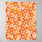 Mid Century Modern Pattern Sinaasappel Poster (Voorkant)