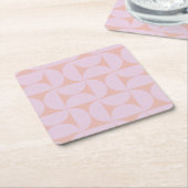 Mid Century Modern Pattern Soft Pastel Lila Vierkante Kartonnen Onderzetter (Schuin)