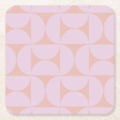 Mid Century Modern Pattern Soft Pastel Lila Vierkante Kartonnen Onderzetter (Voorkant)