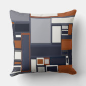 Mid Century Modern Pattern van de marine en Rust Kussen (Achterkant)