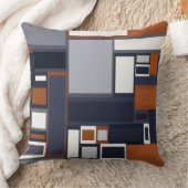 Mid Century Modern Pattern van de marine en Rust Kussen (Deken)