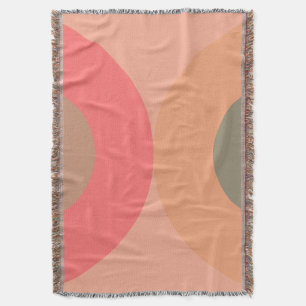 Mid-Century Modern Peach and Olive Deken