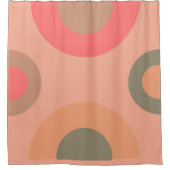 Mid-Century Modern Peach and Olive Douchegordijn (Voorkant)