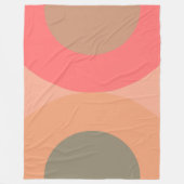 Mid-Century Modern Peach and Olive Fleece Deken (Voorkant)