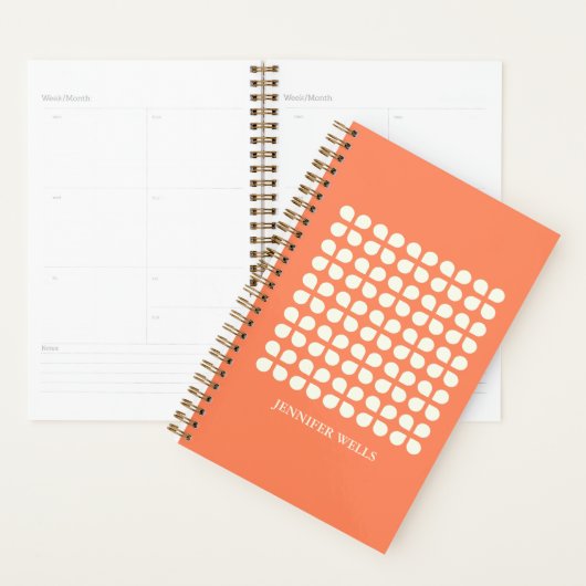 Mid Century Modern Petals voor Oranje gepersonalis Planner (Display)