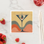 Mid Century Modern "pimento olive martini wave" Servet (Insitu)