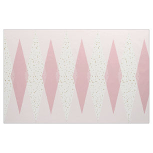 Mid Century Modern Pink Argyle Cotton Stof
