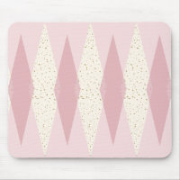 Mid Century Modern Pink Argyle Mousepad