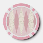 Mid Century Modern Pink Argyle Poker Chip (Achterkant)