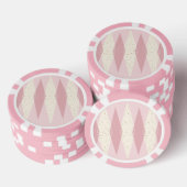 Mid Century Modern Pink Argyle Poker Chip (Opstapeling)