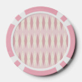 Mid Century Modern Pink Argyle Poker Chip (Achterkant)