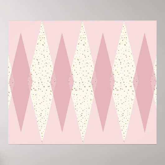Mid Century Modern Pink Argyle Poster (Voorkant)
