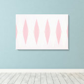 Mid Century Modern Pink Argyle Stretched Canvas (Insitu (Houten vloer))