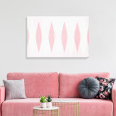 Mid Century Modern Pink Argyle Stretched Canvas Afdruk (Insitu (Woonkamer))
