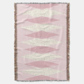 Mid Century Modern Pink Argyle Throw Blanket Deken (Voorkant Verticaal)