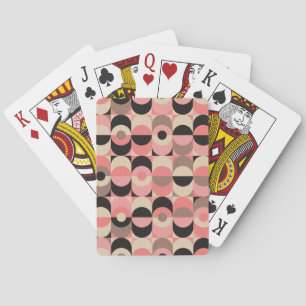 Mid-Century Modern Pink Pattern Pokerkaarten