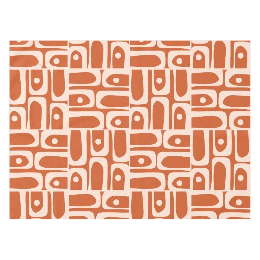 Mid Century Modern Piquet Abstract Patroon Tafelkleed (Voorkant (Horizontaal))