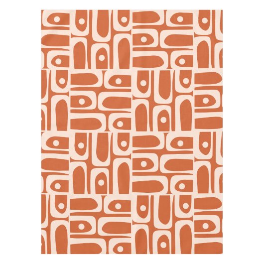 Mid Century Modern Piquet Abstract Patroon Tafelkleed (Voorkant)