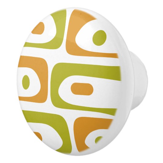 Mid-Century Modern Piquet Minimal Retro Abstract Keramische Knop (Rechts)