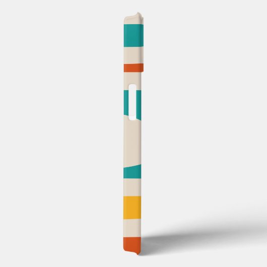 Mid Century Modern Piquet Turquoise Sinaasappel Case-Mate iPhone Case (Achterkant / Rechts)