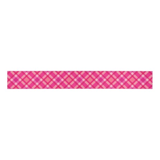Mid-Century Modern Pset, Fuchsia Pink en Wine Grosgrain Lint (Voorkant)