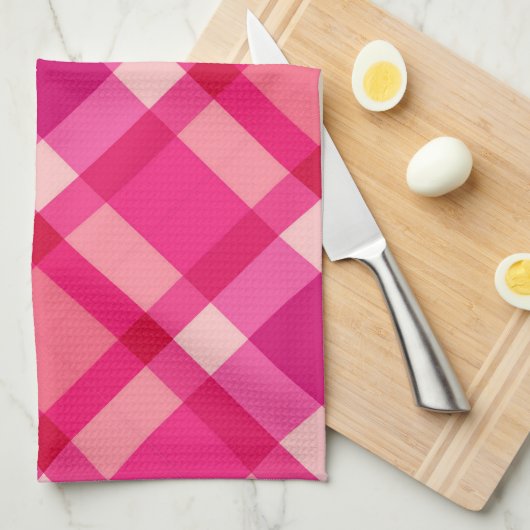 Mid-Century Modern Pset, Fuchsia Pink en Wine Theedoek (Quarter Fold)