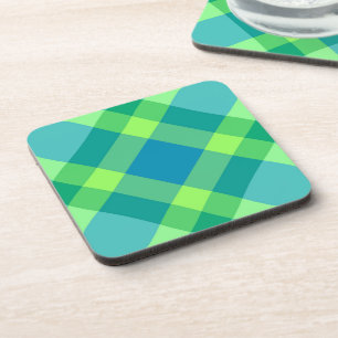 Mid-Century Modern Pset, Jade Green en Turquoise Bier Onderzetter