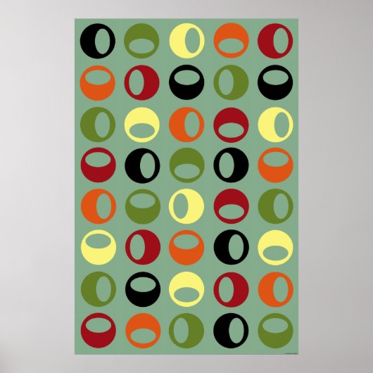Mid-Century Modern Retro Abstract Art poster (Voorkant)