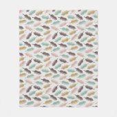 Mid-Century Modern Retro Feathers Fleece Blanket Deken (Voorkant)