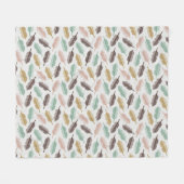Mid-Century Modern Retro Feathers Fleece Blanket Deken (Voorkant (Horizontaal))