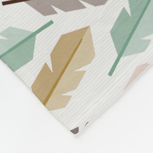 Mid-Century Modern Retro Feathers Fleece Blanket Deken (Hoek)