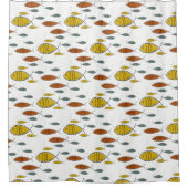 Mid Century Modern Retro Fish Swimming Pattern Douchegordijn (Voorkant)