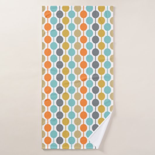 Mid-Century Modern Retro Geometric Circles Pattern (Serviette de bain)