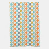 Mid-Century Modern Retro Geometric Circles Pattern Theedoek (Verticaal)